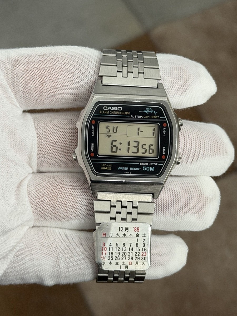 Rare Vintage Casio Marlin W-36 Alarm Chronograph Digital Sports