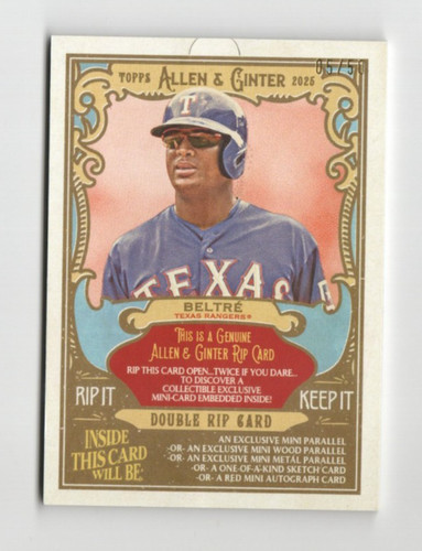 Rodriguez / Beltre #DRIP-40 2025 Topps Allen and Ginter Double Rip Card card