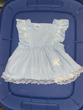 VTG Embroidered Lace Ruffle Embroidered Dress Pinafore/Apron 12 Months