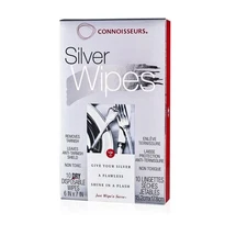 Connoisseurs Silver Cleaner Wipes for Sterling Silver Jewelry and Tableware - 10
