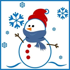 30 Custom Winter Holiday Snowman Personalized Address Labels