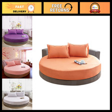 Solid Color Pure Cotton Round Fitted Bed Sheet Set - 200cm Diameter, Wedding Gif