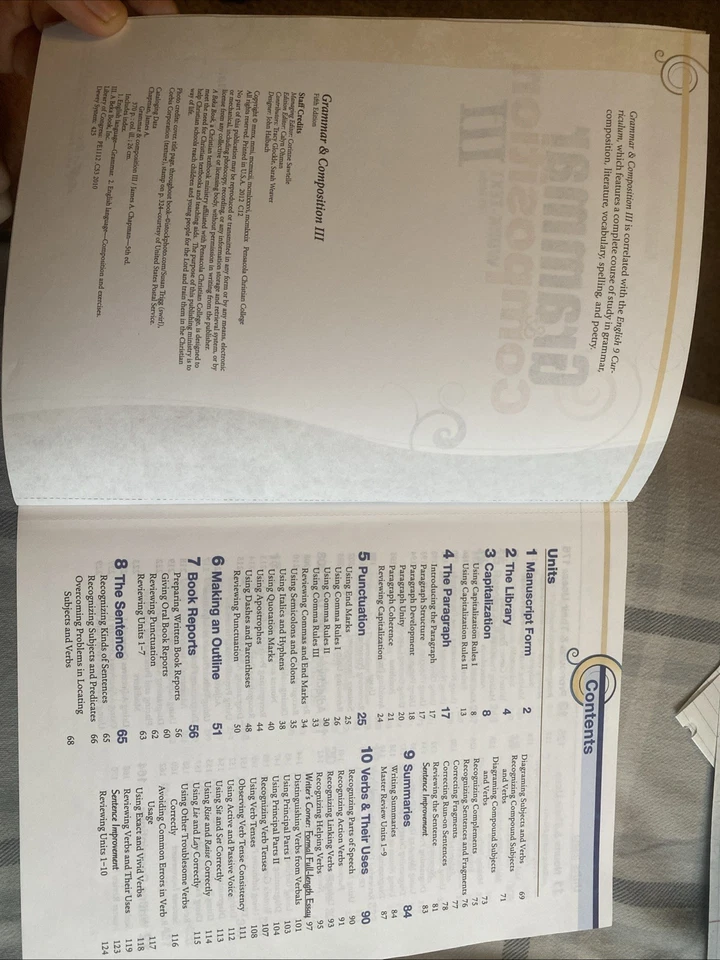 Grammar and Composition Work-Text 3 Fifth Edition A Beka Book Paperback Foto 2 de 4