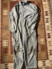 VTG Big Mac JC Penney Coveralls 44S Blue Herringbone Stripe Thrashed 44s Patch