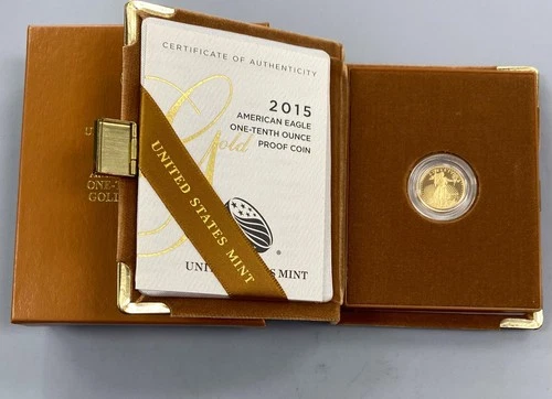 2015 W US Mint 1/10th ozt Gold $5 Proof Eagle Coin w/ogp L24168