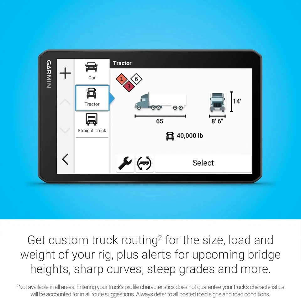 Garmin dēzlCam OTR725 7" GPS Truck Navigator with 1080p Dash Cam & Routing - Image 4 of 4