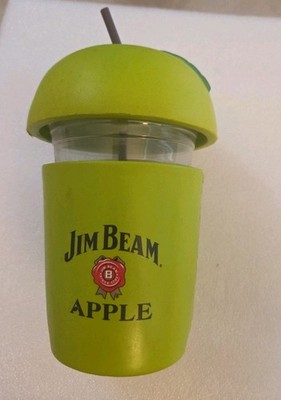 Jim Beam Apple Insulated Tumbler Cup Apple Lid Straw Barware New