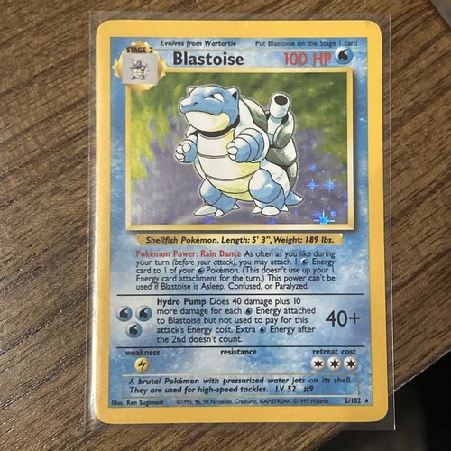 Blastoise 2/102 Holo Rare Base Set Unlimited Pokemon TCG