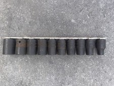 Snap-On 10pc 1/2 6-Point Shallow Impact Socket Set 10mm-19mm with Rail Tool Set