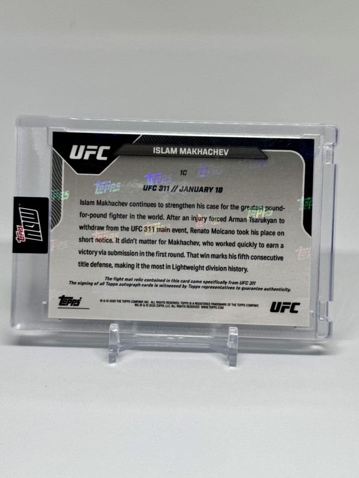 2025 TOPPS NOW UFC ISLAM MAKHACHEV Event Used Mat Relic Auto /10 UFC ...