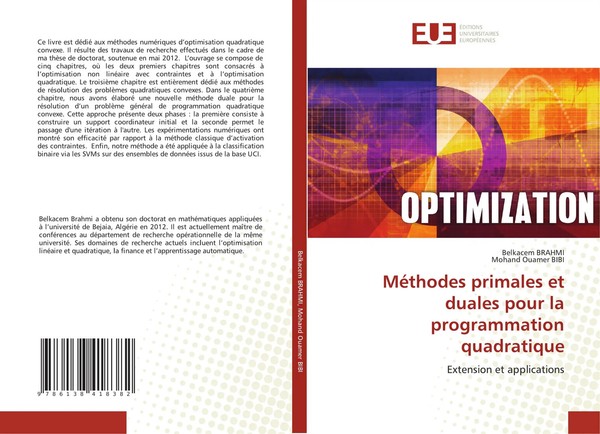 Belkacem Brahmi (U. A.) | MéThodes Primales Et Duales Pour La Programmation...-image