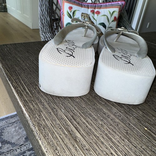 Brighton Jelly Platform Grey Sandals Gently Used Check Pics - Picture 5 of 6