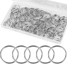 100PCS Split Key Rings Bulk for Keychain and Crafts Keychain Rings (Silver 25Mm)