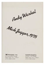 Andy Warhol Mick Jagger 1975 Prospectus / 1st Edition