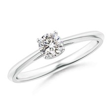 White Topaz Stone 925 Sterling Silver Anniversary Stackable Prong New Ring US 7