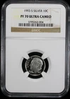 1993-S Proof Roosevelt Dime 10c NGC PF70 UCAM Ultra Cameo Silver