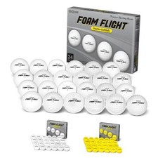 GoSports Foam Flight Practice Golf Balls - Choose or Yellow - 24 Pack White