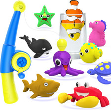 Color Changing No Hole Magnetic Fishing Bath Toys for Kids Toddlers Baby, Color