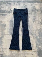Rare versace jeans blue pants flare geometric print y2k style womens size us 6
