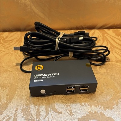 GREATHTEK KVM Switch HDMI Dual Monitor Extended Display 4 Port,USB2.0, Hotkey Sw