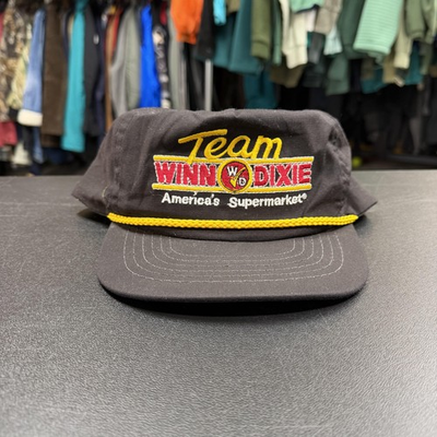 #ad Vintage Team Winn Dixie Hat Cap Snap Back One Size Black Rope Mens USA Royce#x27;s $24.99