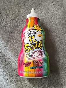 Heinz EZ Squirt Mystery Color Ketchup (Dark Green) Used Once! Bottle Opened
