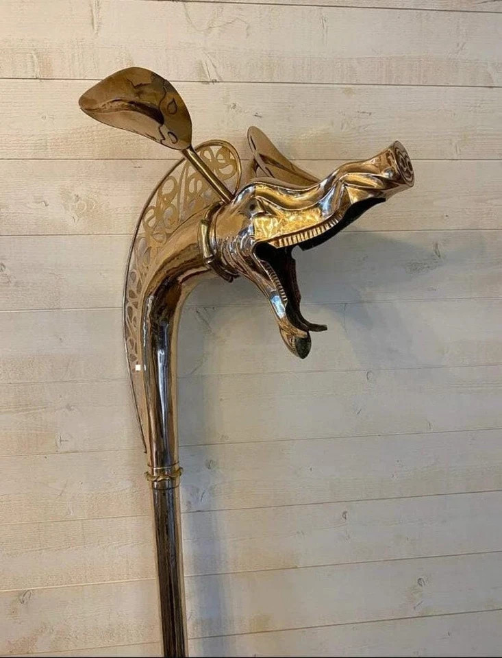 Full Brass Celtic Dragon Deskford Carnyx Playable Viking War Horn Medieval Trump