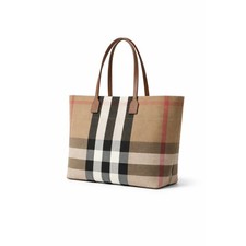 Burberry Checkered Tote Bag NWT MediumTaupe Brown Check 1290