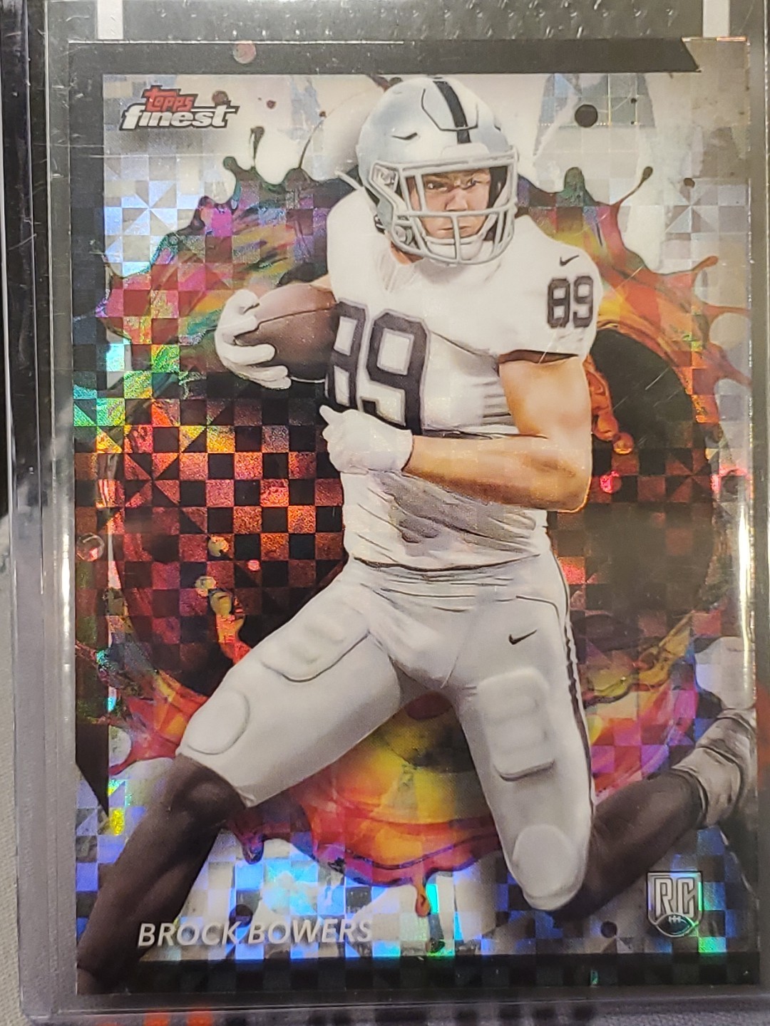 2024 Topps Finest Brock Bowers Checkerboard Rare RC Raiders #282