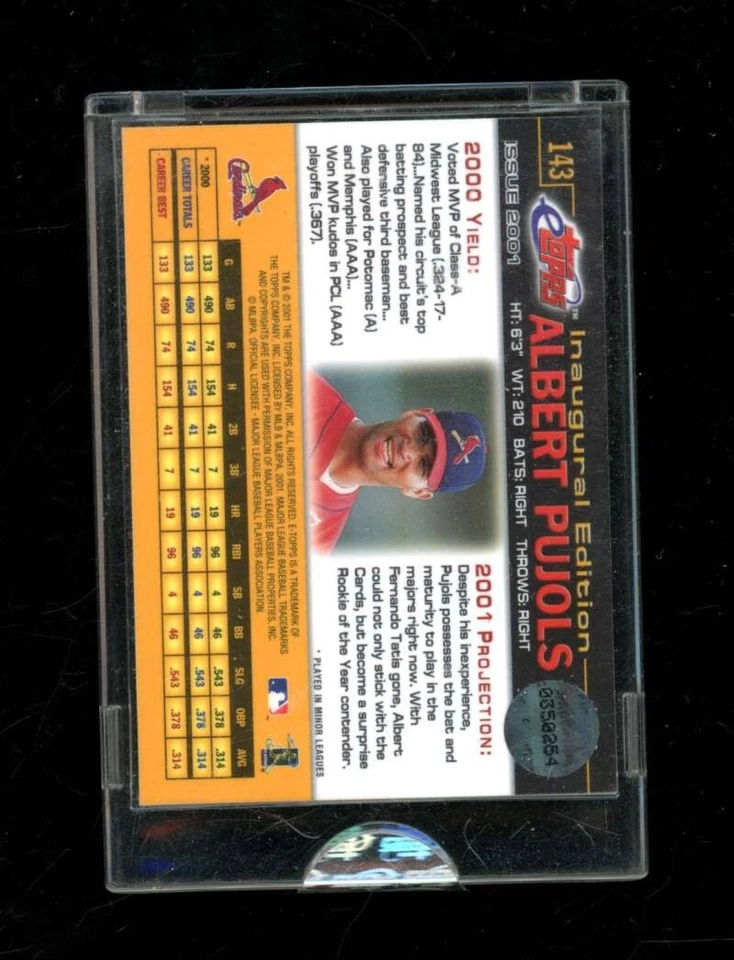 2001 Topps eTopps Albert Pujols Rookie #143 SEALED Cardinals SE1877 - Image 2 of 2