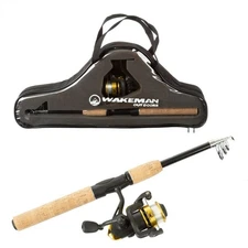 Compact Telescopic Rod Reel Combo Carry Case Left Right Handed Open Face
