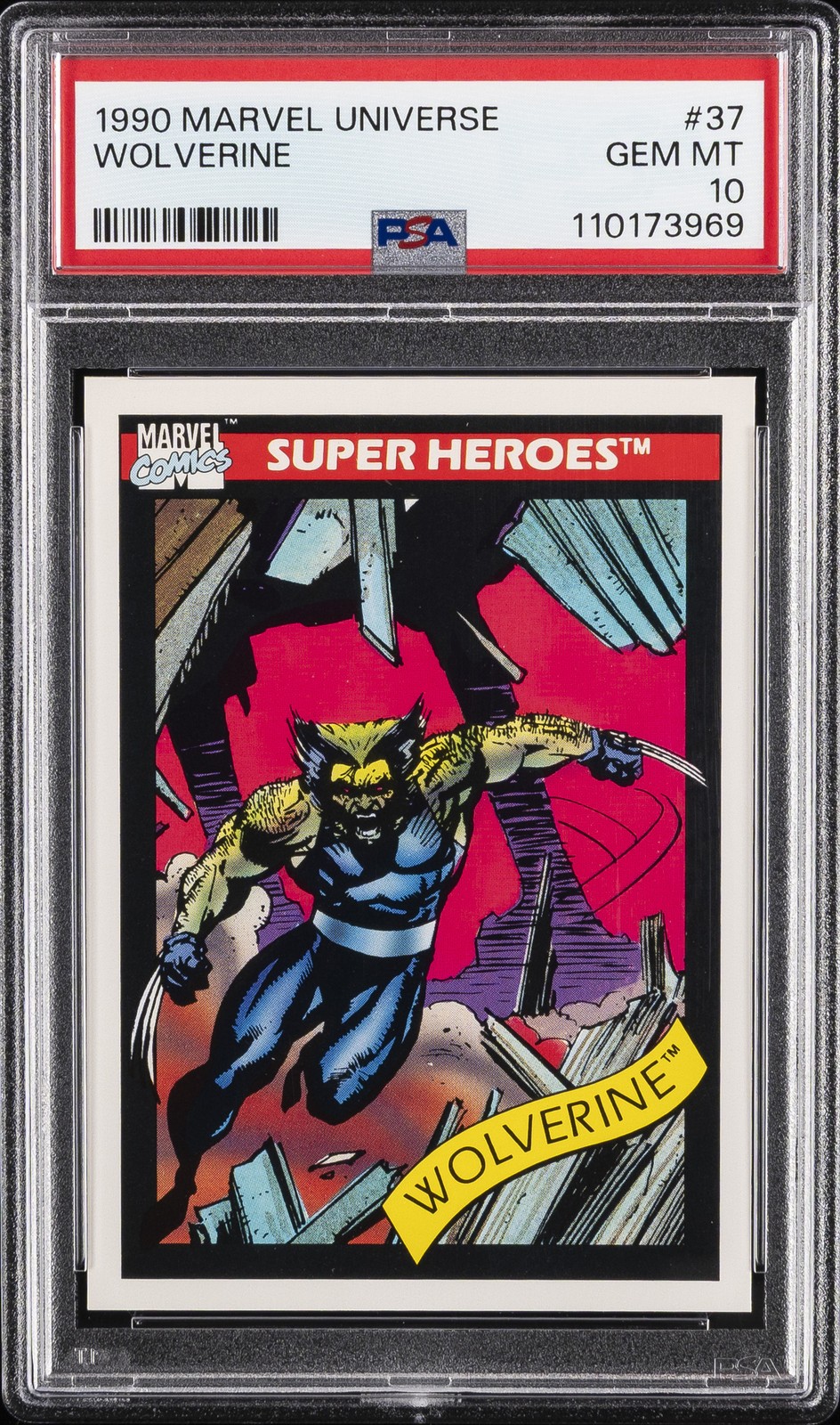 1990 MARVEL UNIVERSE #37 WOLVERINE PSA 10