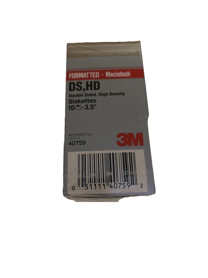 Nuevo Paquete de 11 Disquetes 3M Mac Formateado DS, HD 3.5" Disquete Sellado Foto 3 de 4