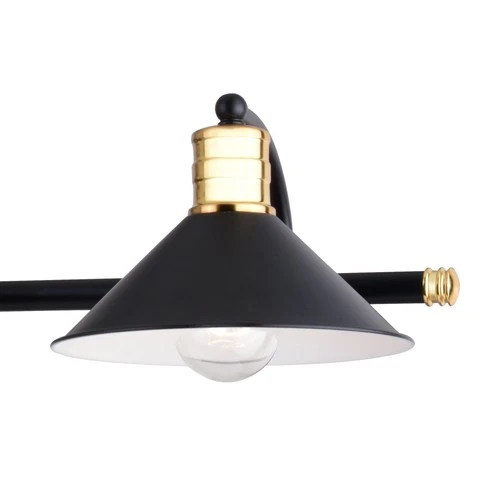 Vaxcel Lighting W0437 Akron 38"W 4 Light Vanity Light - Matte Black / Natural - Picture 6 of 9