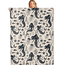 Mermaid Throw Blanket - 50x60in,Ultra Soft, Cozy Lightweight Flannel,Blankets...