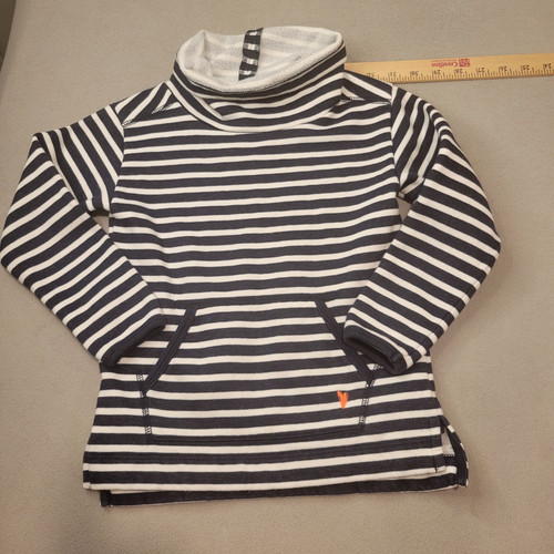 Sudadera túnica cuello embudo para niñas Crewcuts azul marino y blanco rayas Xs - Imagen 1 de 5