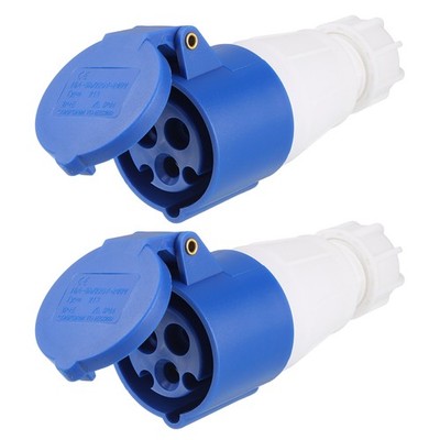 2Pcs IP44 220-240V 16A 2P+E 3 Pin CEE Activity Industrial Sockets