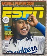 ESPN MAGAZINE APRIL 2009 MANNY RAMIREZ LOS ANGELES DODGERS MLB BASEBALL-NO LABEL