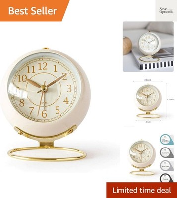 Small Tableclocks Classic Non-Ticking Tabletop Alarm Clock with Backlight, Ba...