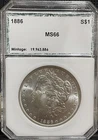 1886 Silver Morgan Dollar PCI 66