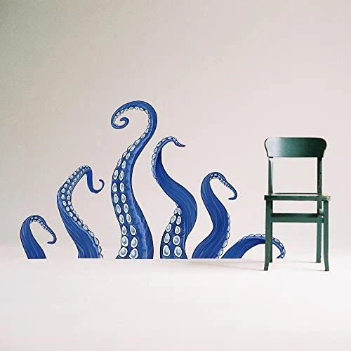 Octopus Art Decor Wall Decals Kraken Octopus Tentacles Wall Stickers for Blue - Image 2 of 4