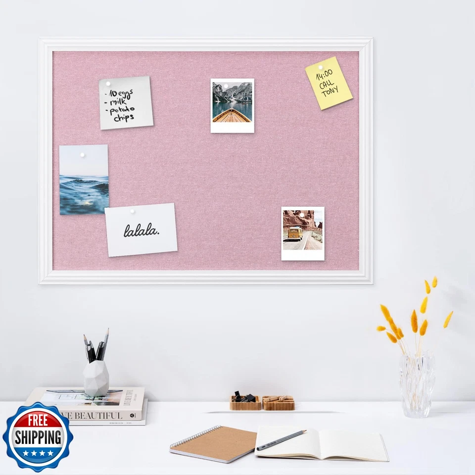 Navaris Framed Linen Bulletin Board - 17 x 23 inches Fabric Jewelry Organizer - Image 2 of 4