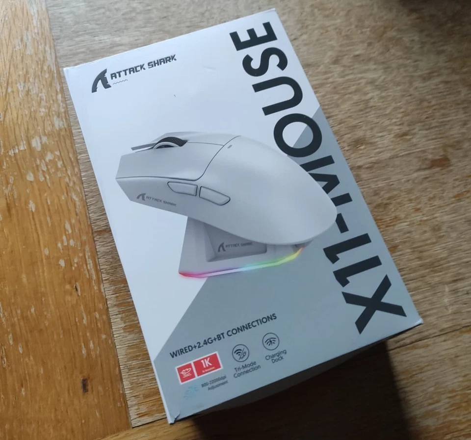 ATTACK SHARK X11 Wireless Gaming Mouse With Dock and Tape - Black - Image 2 of 4