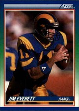 1990 SCORE NFL FOOTBALL Sports Trading Card #4 --- Jim Everett, Los Angeles Rams