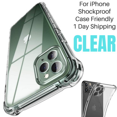 For iPhone 11 Pro Max 8 Plus Clear Case Hybrid Silicone Shockproof Bumper Cover