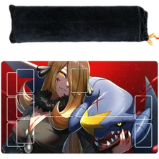 Garchomp Cynthia Pokemon Playmat TCG Card Game Gaming Desk Mat Mouse Pad _cc26