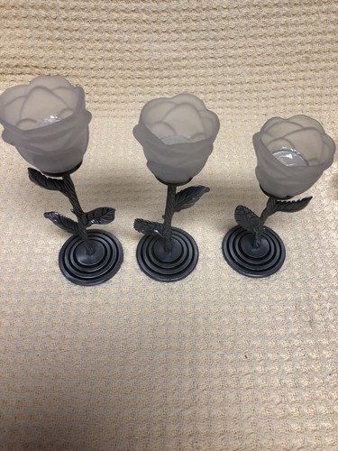 Set Of Three Candle Holders Silver Plated - Picture 5 of 8