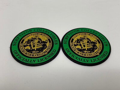 Lot 2 POGs Slammer University of Hawaii UH Rainbow Surf Vivor POG Milk Cap 1993