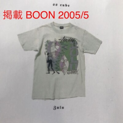 Used STUSSY XL Zulu Mask T-Shirt 1988 Vintage Single Stitch Rare