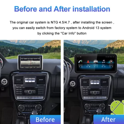 12.3" Android 13 Display Apple CarPlay Radio for 2013 Mercedes Benz G class W463 - Picture 6 of 6